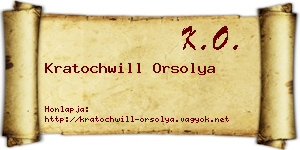 Kratochwill Orsolya névjegykártya